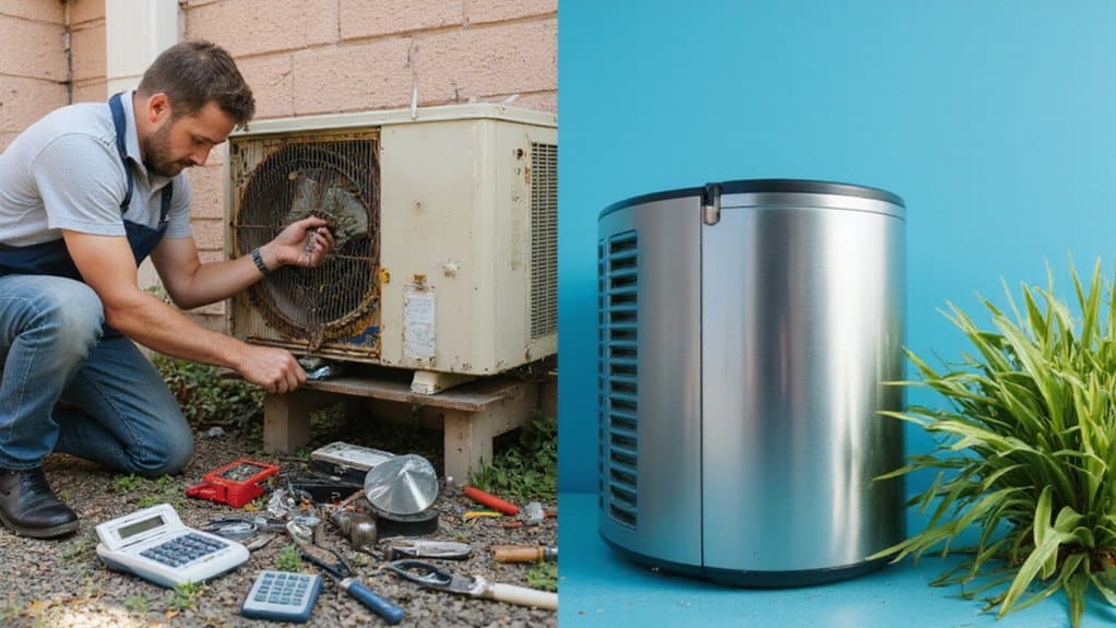 Cost comparison between repairing and replacing an old air conditioner