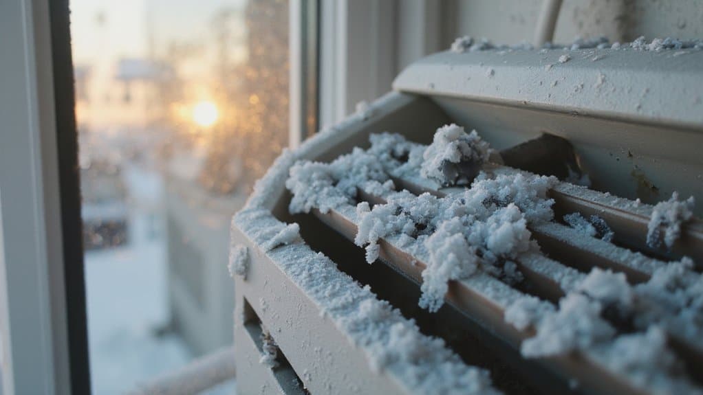 Technician performing preventive maintenance to prevent air conditioner freeze ups