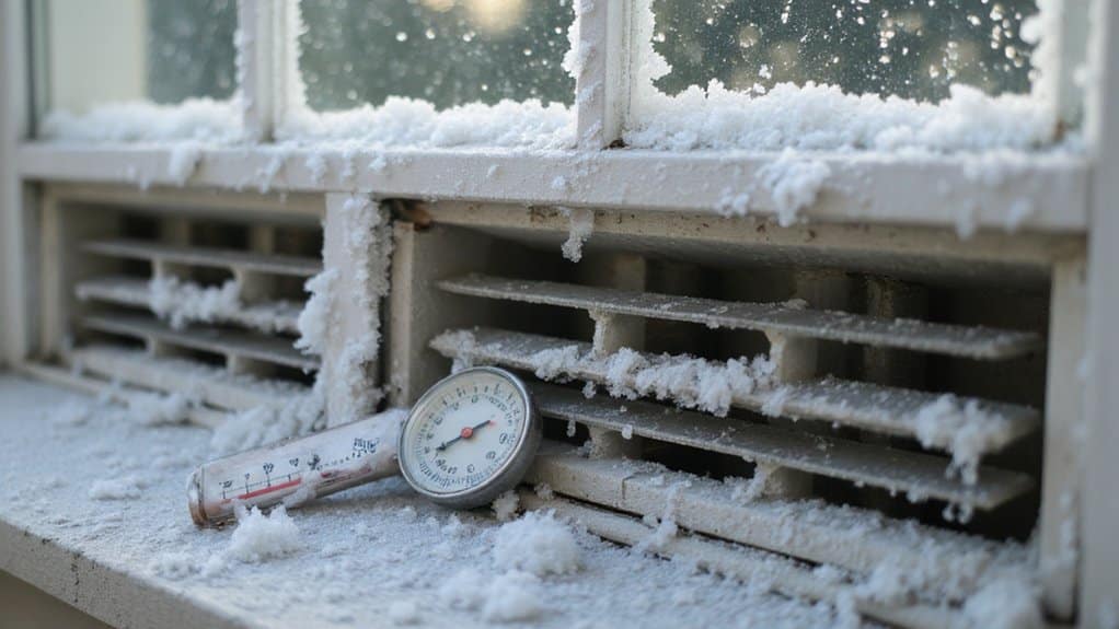 Faulty thermostat leading to continuous AC operation and frozen coils