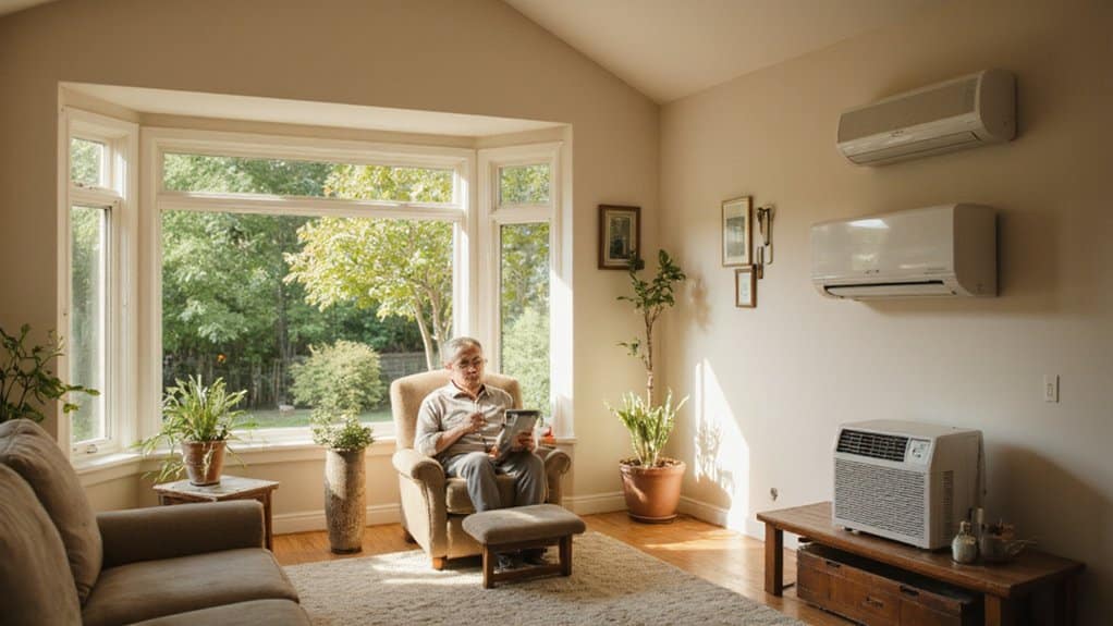 Homeowner reviewing heat pump and air conditioner options for residential comfort